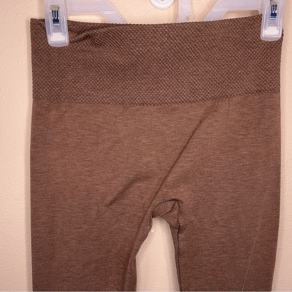 SMALL TAN BROWN FLEECE LEGGINGS STRETCH FALL WINTER COZY ONE FIVE ONE - Picture 3 of 8